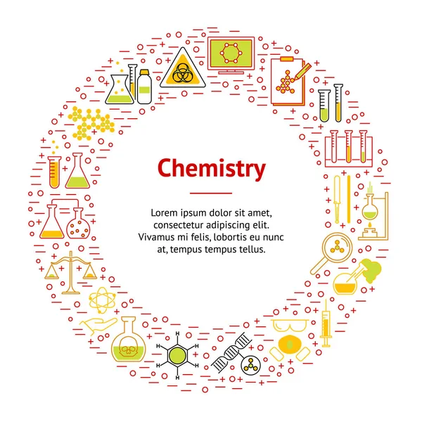 Chemické Banner kartu kruh. Vektor — Stockový vektor