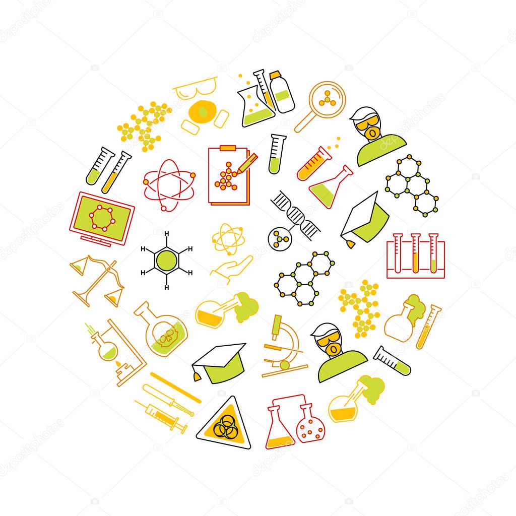 Chemical Round Design Template. Vector