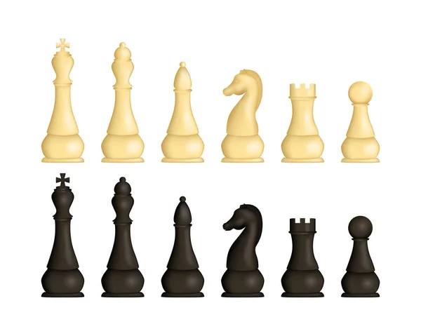 Refleic Detailed 3d Wooden Chess Set. Вектор — стоковый вектор