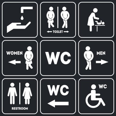 Tuvalet WC işareti ayarlayın. Vektör