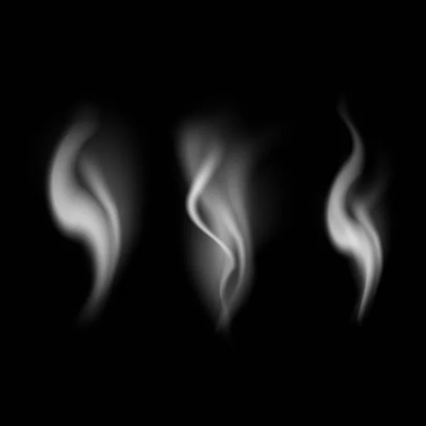 Realistiska detaljerade 3d-bilder röker Set. Vektor — Stock vektor