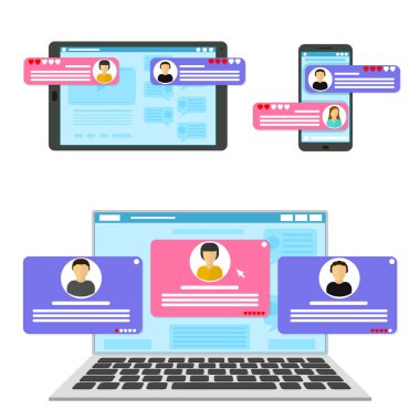 Çizgi film müşteri gözden geçirme sayfası kavramı ayarlayın. Vektör