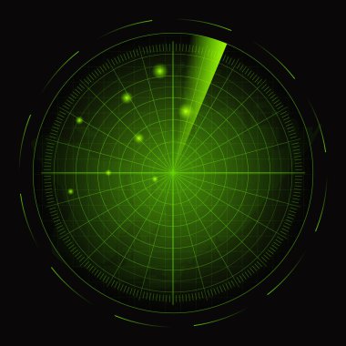 Gerçekçi detaylı 3d Radar hedef kartı posteri ile. Vektör