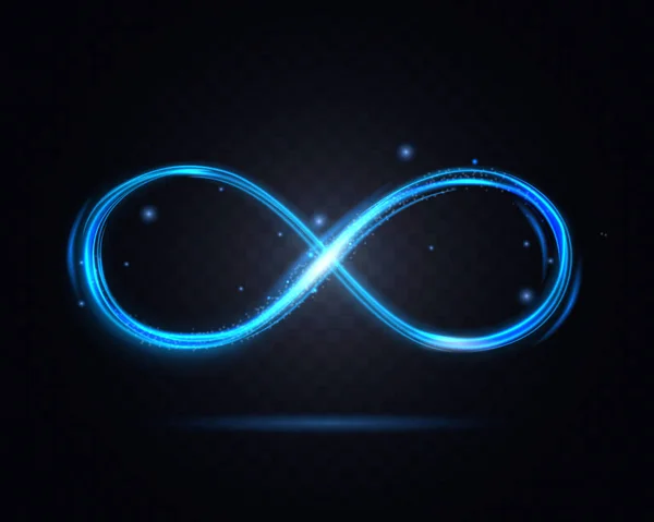 Glänsande Infinity Symbol på en Transparent bakgrund. Vektor — Stock vektor