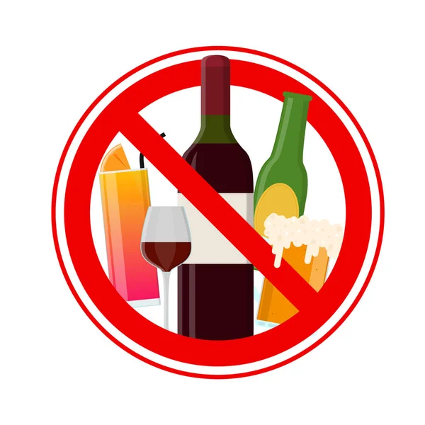 No Alcohol Sign. Vector — Stock Vector