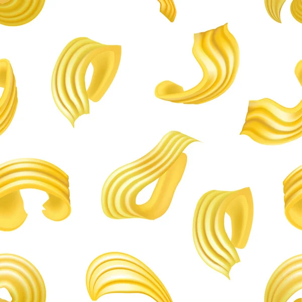 Réaliste détaillée 3d différents types de boucles de beurre sans couture motif fond. Vecteur — Image vectorielle