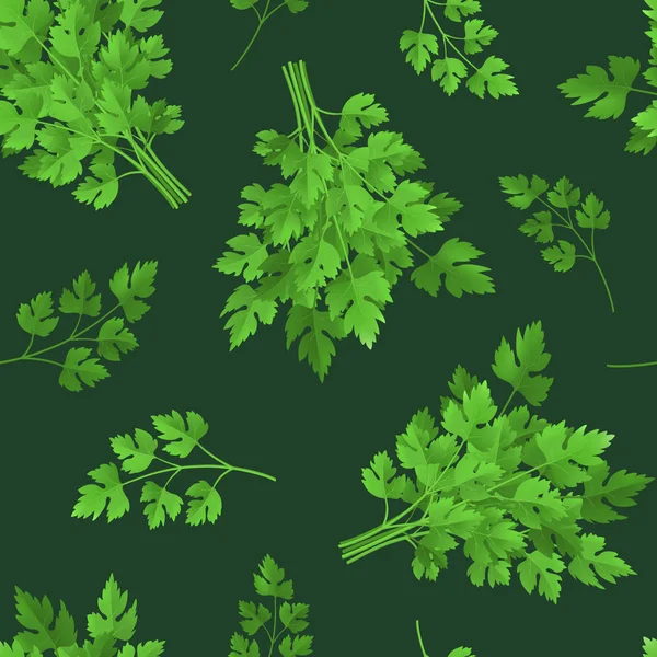 Réaliste détaillée 3d vert brut persil sans couture motif arrière-plan. Vecteur — Image vectorielle