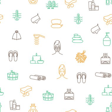 Sauna ince çizgiyi Seamless modeli arka plan. Vektör