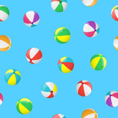 Sorunsuz gerçekçi detaylı 3d plaj topu arka plan desen. Vektör