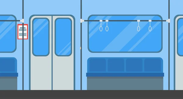 Cartel de la tarjeta de tren del metro de dibujos animados. Vector — Vector de stock