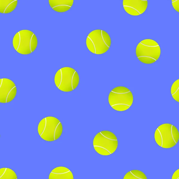 Realistic Detailed 3d Tennis Ball Seamless Pattern Background. Vector — Stock Vector