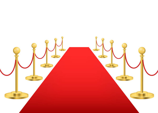 Refleic Detailed 3d Luxury Red Carpet с золотыми вставками. Вектор
