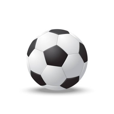 Gerçekçi detaylı 3d futbol topu. Vektör