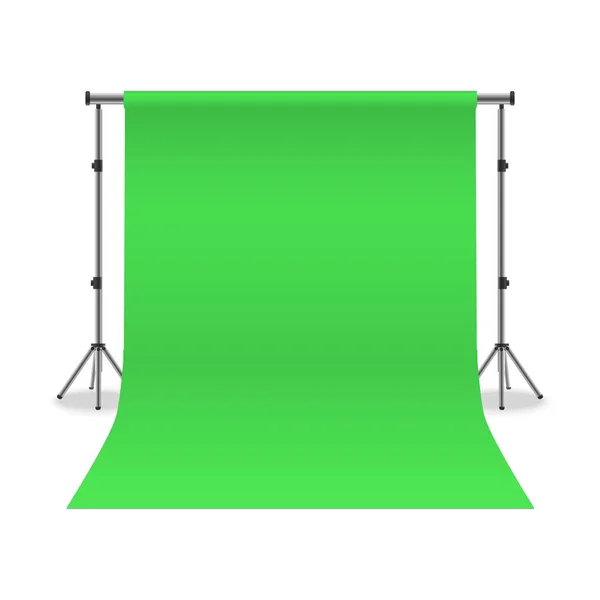 Realistico dettagliato 3d Photo Studio sfondo verde. Vettore — Vettoriale Stock