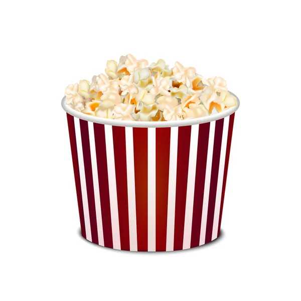 Realistische detaillierte 3D-Popcorn-Snacks. Vektor — Stockvektor