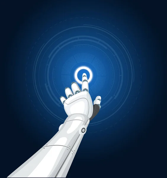 Réaliste détaillé 3d Robotic Hand Touch Concept. Vecteur — Image vectorielle