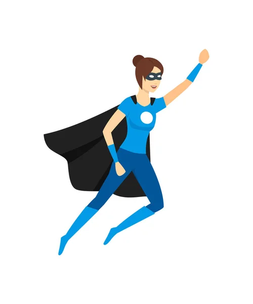 Cartoon Female Superhero Character. Vettore — Vettoriale Stock