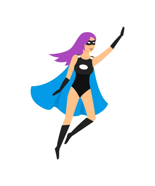 Cartoon weibliche Superheldenfigur. Vektor — Stockvektor