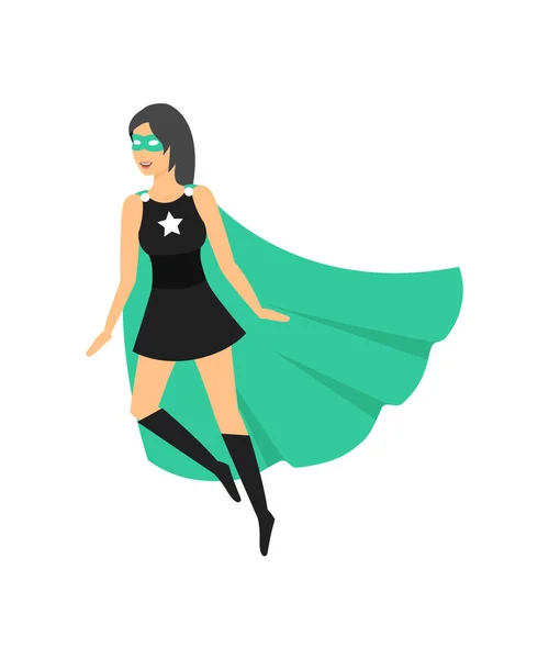 Cartoon Female Superhero Character. Vettore — Vettoriale Stock