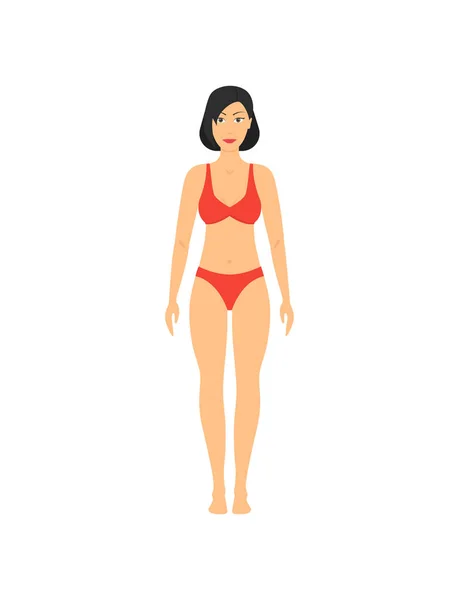 Dibujos animados obesidad pérdida de peso chica. Vector — Archivo Imágenes Vectoriales