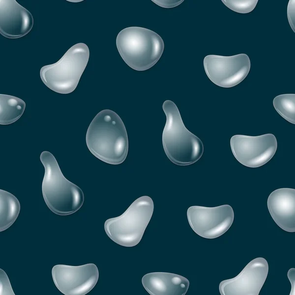 Realistic Detailed 3d Clear Water Drops Seamless Pattern Background. Vector — Stock Vector