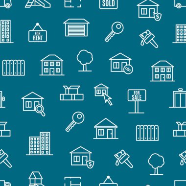 Emlak Dikişsiz desen arka plan. Vektör