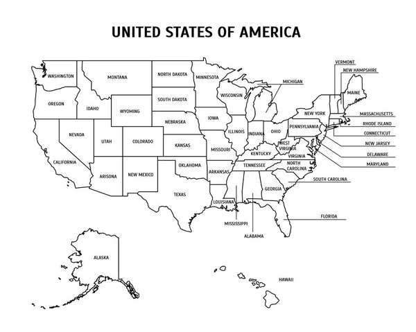 ΗΠΑ χάρτη κάρτα αφίσα. Διάνυσμα — Διανυσματικό Αρχείο