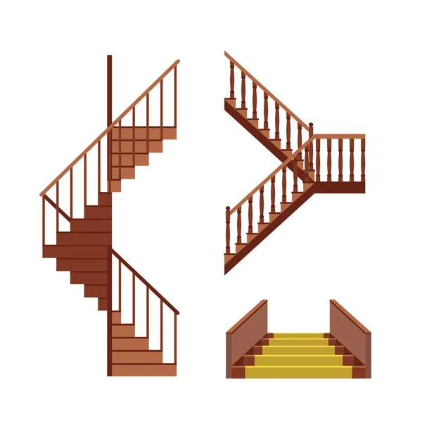 Cartoon Stairs Set. Vector — Stock Vector