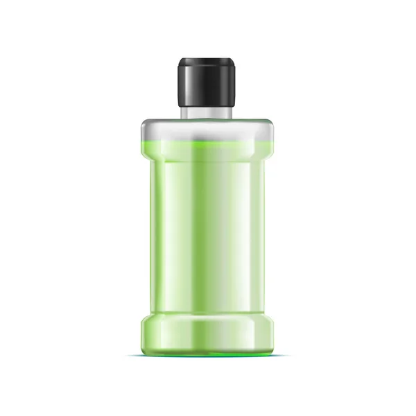 Realista detallado 3d enjuague bucal de agua verde. Vector — Vector de stock