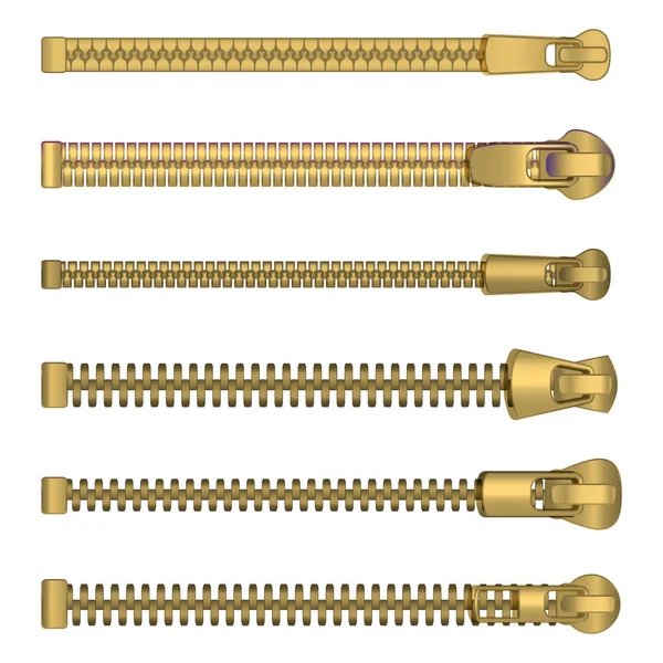 Refleic Detailed 3d Clothes Yellow Zipper Set. Вектор — стоковый вектор