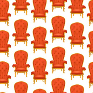 Gerçekçi detaylı 3d lüks Sahaf koltuk Dikişsiz desen arka plan. Vektör