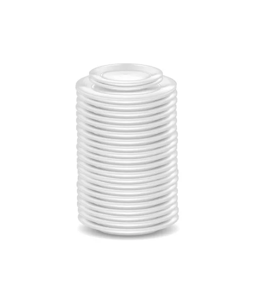 Modèle Détaillé Réaliste Blank White Dishware Mock Pour Cuisine Vue — Image vectorielle