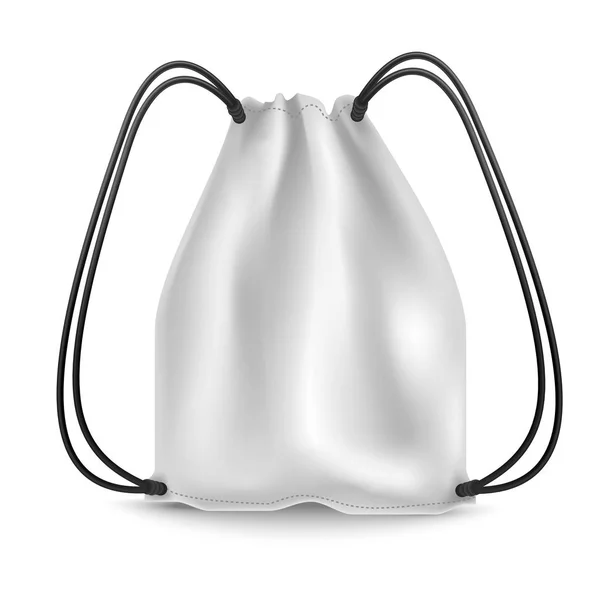 Realista detallado 3d blanco en blanco deportes mochila plantilla conjunto de maquetas. Vector — Vector de stock