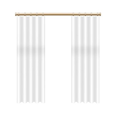 Gerçekçi detaylı 3d şeffaf pencere perde. Vektör