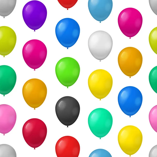 Réalistes détaillée 3d couleur ballons sans couture motif arrière-plan. Vecteur — Image vectorielle