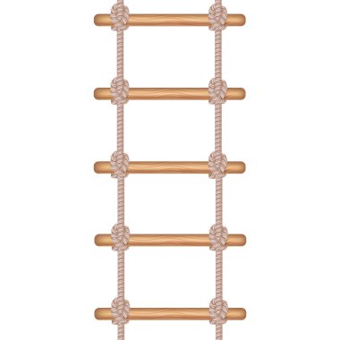 Gerçekçi detaylı 3d ip merdiven veya merdiven. Vektör
