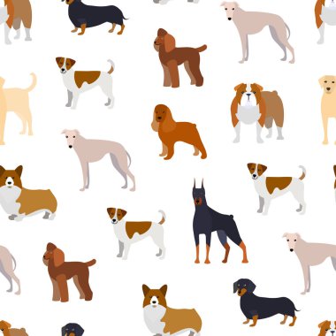 Çizgi film doğurmak-in köpek Dikişsiz desen arka plan. Vektör