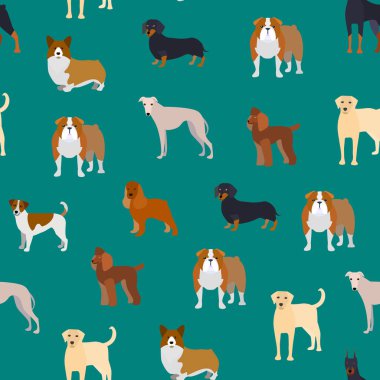 Çizgi film doğurmak-in köpek Dikişsiz desen arka plan. Vektör