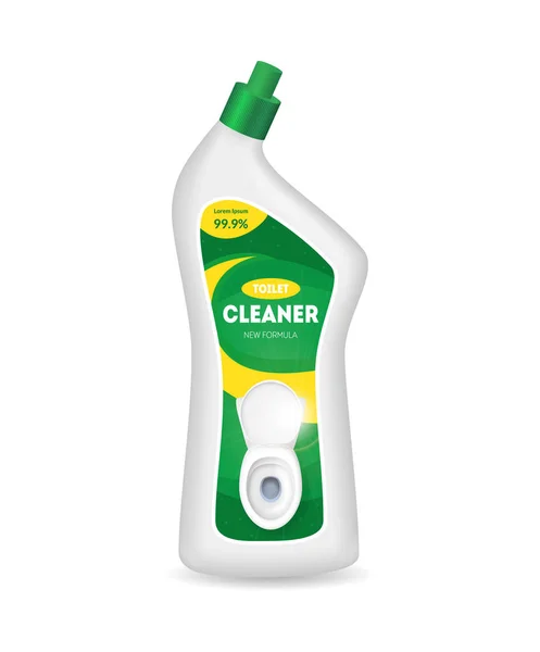 Realistic Detailed 3d Bottle with Toilet Cleaner. Vector — Stock Vector