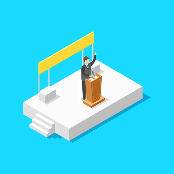 Conceito de negócio político 3d Isometric View. Vetor —  Vetores de Stock