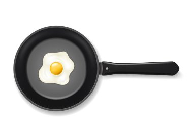 Sahanda yumurta ile gerçekçi detaylı 3d Pan. Vektör