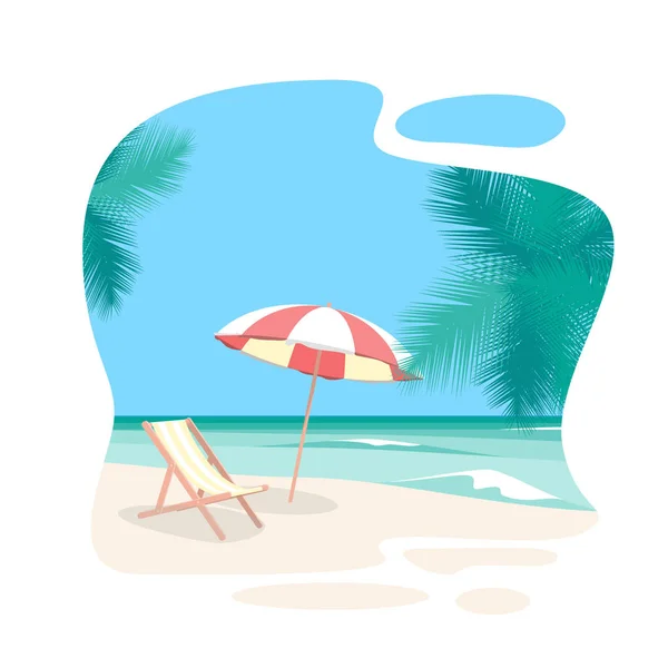 Cartoon Beach Travel Resort Background Card. Вектор — стоковый вектор