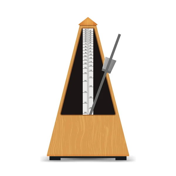 Realistische detaillierte 3D klassische mechanische Metronom. Vektor — Stockvektor