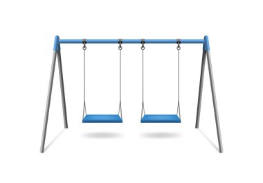 Gerçekçi detaylı 3d klasik açık salıncak. Vektör