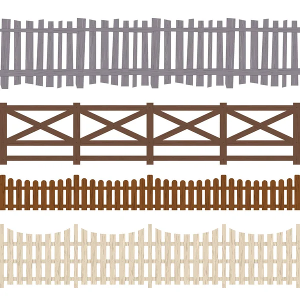 Fondo de patrón sin costura de valla de madera de color de dibujos animados. Vector — Vector de stock