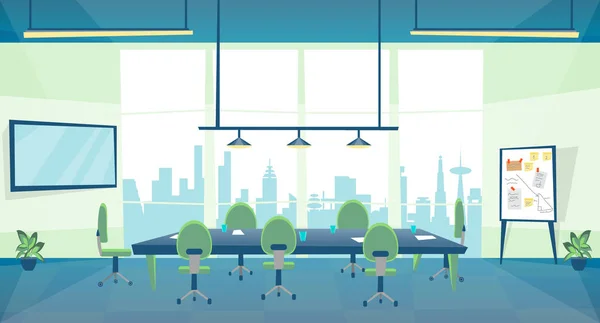 Αίθουσα συνεδριάσεων χρώμα κινούμενα σχέδια επιχειρήσεων μέσα στο εσωτερικό. Διάνυσμα — Διανυσματικό Αρχείο