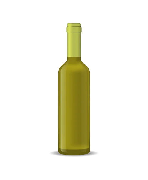 Realistische detaillierte 3D-Weinflasche isoliert auf weißem Hintergrund. Vektor — Stockvektor