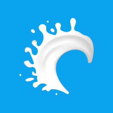 Gerçekçi detaylı 3d süt Splash dekor öğesi. Vektör