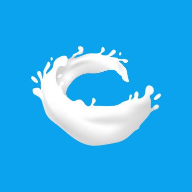 Gerçekçi detaylı 3d süt Splash dekor öğesi. Vektör
