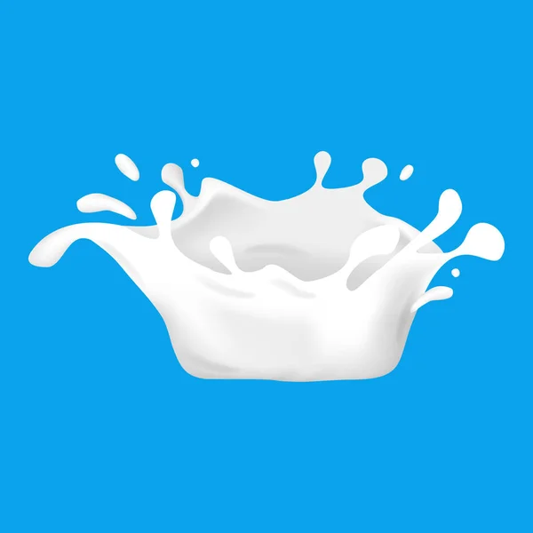 Realistic Detailed 3d Milk Splash Decor Element. Vector — Stock Vector